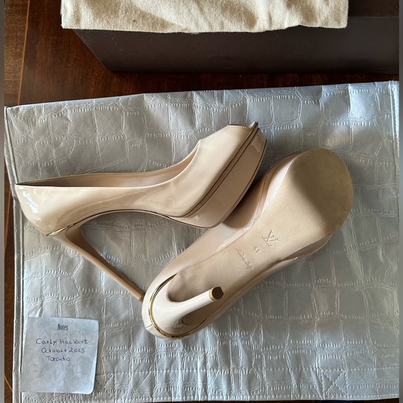 Louis Vuitton Beige Peeptoe Pumps - Picture 1 of 3